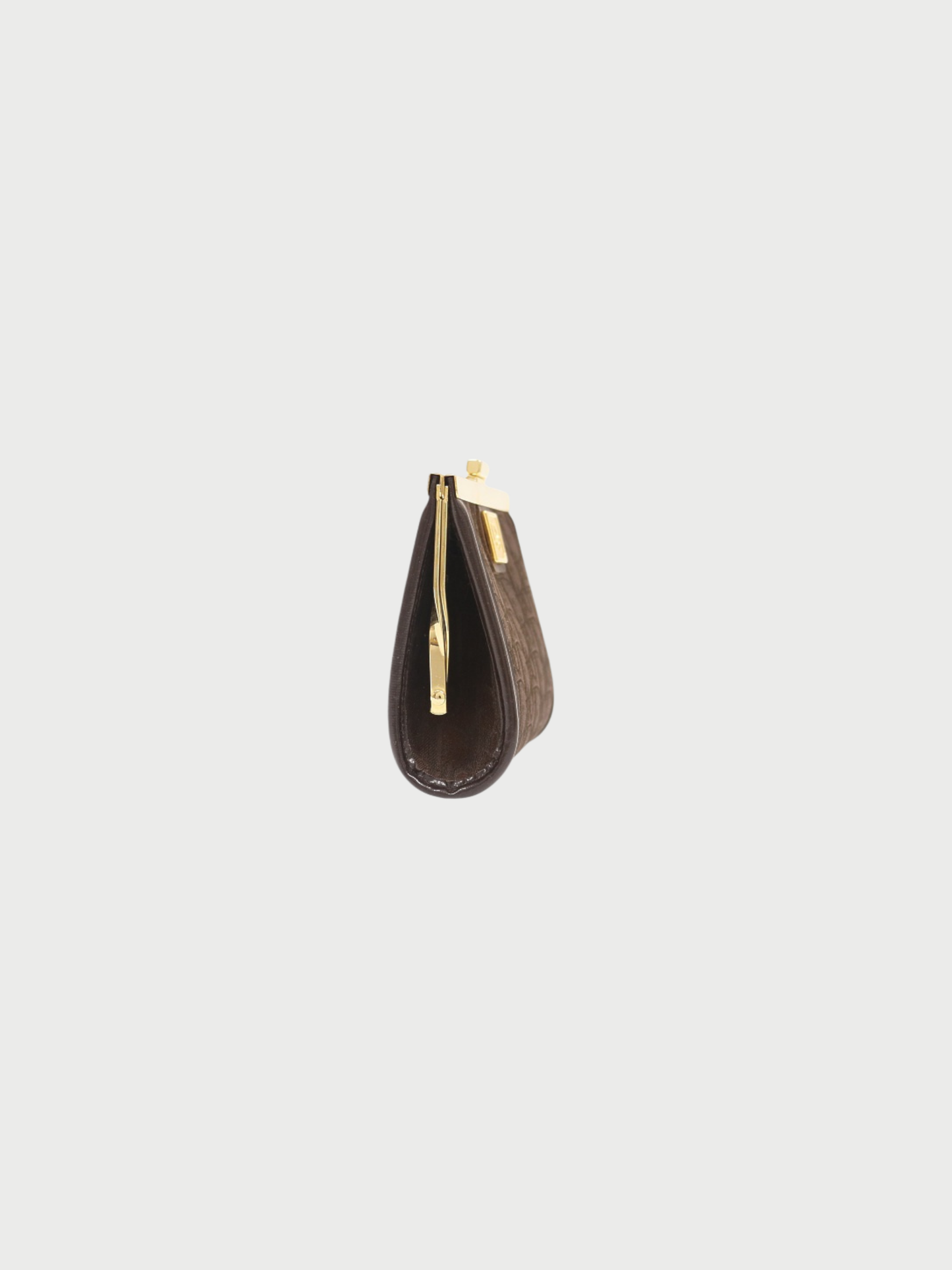 Christian Dior 2000s Brown Trotter Canvas Leather Clasp Coin Case