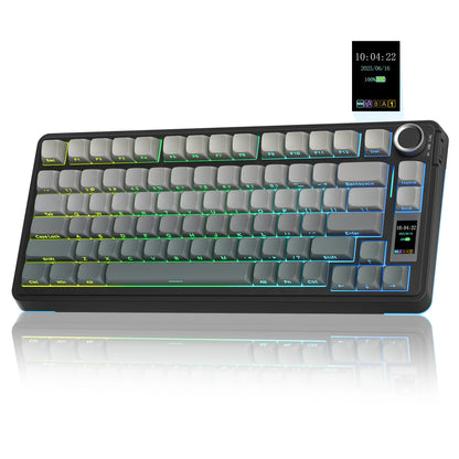 AULA S75 Pro 80 Keys wired/2.4G/Bluetooth Three Model Customizable Gradient Mechanical Keyboard(Milk Coffee + Dark Coffee)
