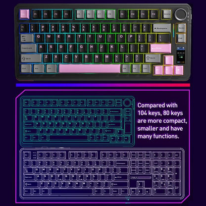 AULA S75 Pro 80 Keys wired/2.4G/Bluetooth Three Model Customizable Gradient Mechanical Keyboard(Milk Coffee + Dark Coffee)