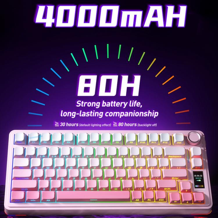AULA S75 Pro 80 Keys wired/2.4G/Bluetooth Three Model Customizable Gradient Mechanical Keyboard(Milk Coffee + Dark Coffee)