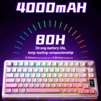 AULA S75 Pro 80 Keys wired/2.4G/Bluetooth Three Model Customizable Gradient Mechanical Keyboard(Milk Coffee + Dark Coffee)