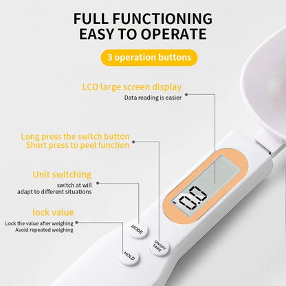 Kitchya Digital Spoon Scale 0.1g–500g – Mini LCD Measuring Spoon for Coffee, Flour & Baking