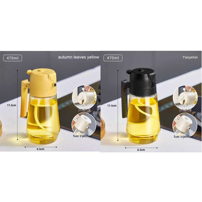470ML Glass Olive Oil Sprayer & Dispenser – 2-in-1 Spray & Pour Bottle