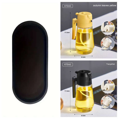 470ML Glass Olive Oil Sprayer & Dispenser – 2-in-1 Spray & Pour Bottle
